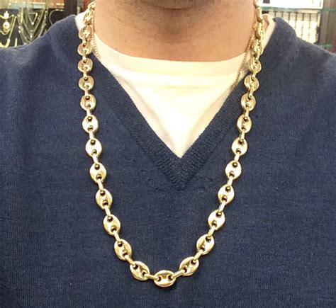 gold puffed gucci link chain|14k gold gucci link chain.